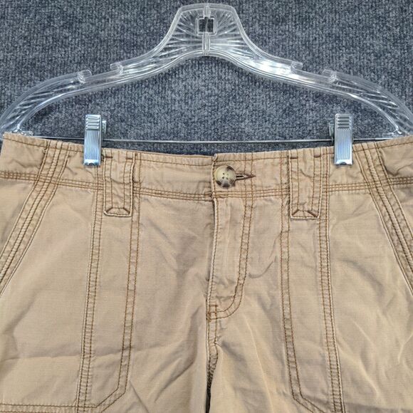 Eddie Bauer Women's Chino Shorts Tan Size 8 100% Cotton Slash Pockets - Picture 6 of 11
